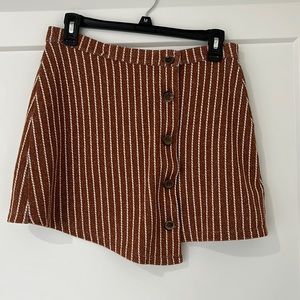 Burnt Orange button up mini skirt